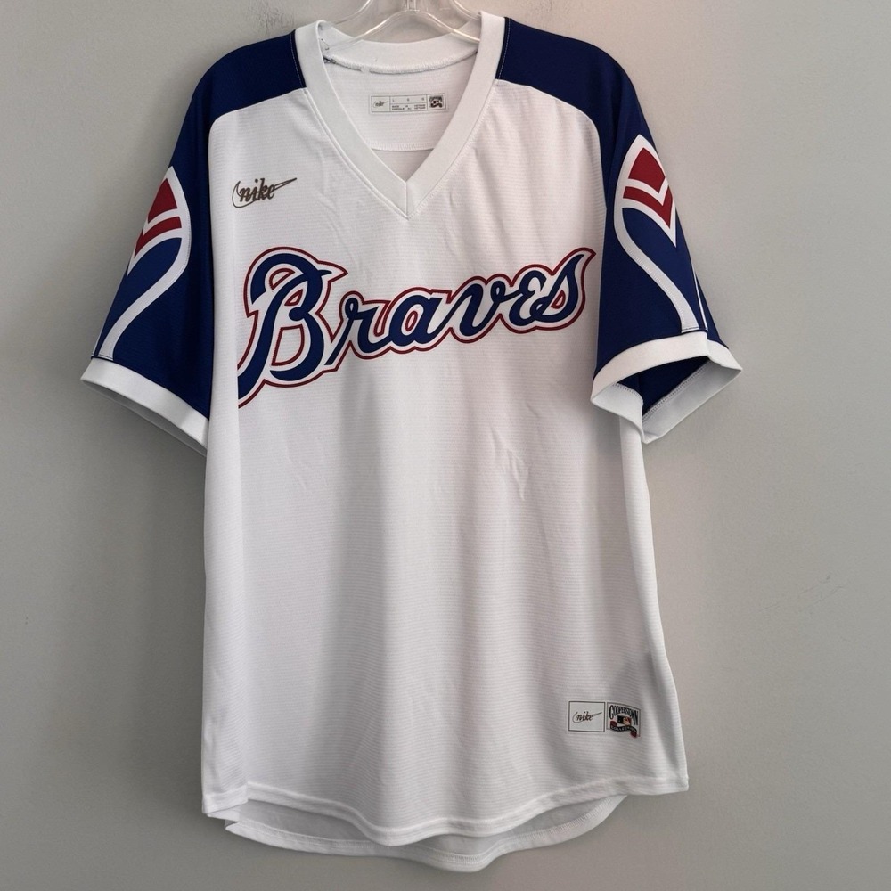 Nike Atlanta Braves Cooperstown Jersey Men's Size: Large NWOT Blue/White